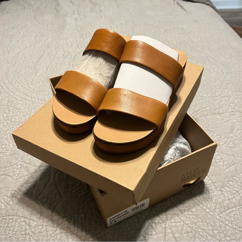 Steve Madden “Anette tan leather” sandals